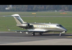 LaudaMotion Bombardier Challenger 300 takeoff at Graz Airport | OE-HII