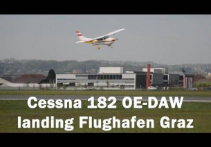 St. Hagelabwehr Cessna 182 landing Flughafen Graz | OE-DAW