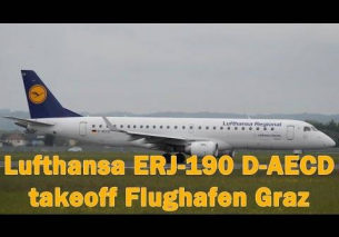 Lufthansa LH1261 E190 takeoff Flughafen Graz | D-AECD