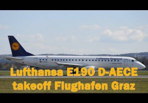 Lufthansa LH1261 E190 takeoff Flughafen Graz | D-AECE