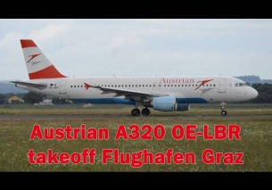 Austrian OS9159 A320 takeoff Flughafen Graz | OE-LBR