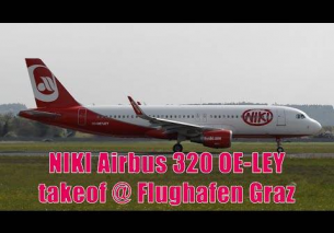 Niki A320 takeoff @ Flughafen Graz | OE-LEY