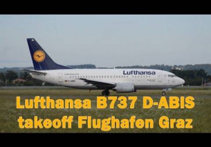 Lufthansa LH1265 B737 takeoff Flughafen Graz | D-ABIS
