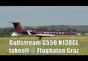 George Lucas Gulfstream G550 takeoff @ Flughafen Graz | N138GL